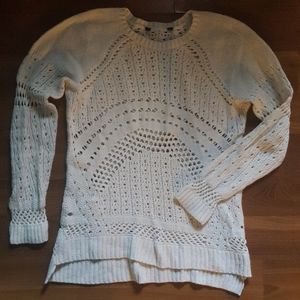 2/$20 Vintage White Crochet Knit Sweater Top Long Sleeve